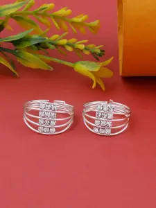 Silver Shine HOUSE OF QUIRK Silver Plated Toe Rings