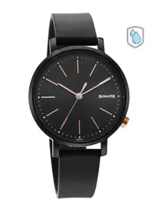 Sonata Women Essential Brass Dial Analogue Watch 87045KP01