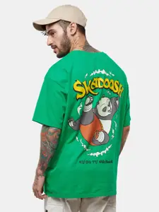 The Souled Store Men Kung Fu Panda: Skadoosh Printed Oversized T-Shirt