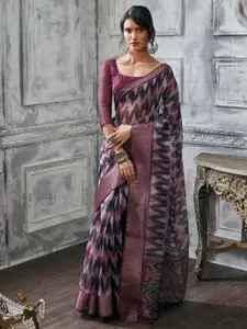 Soch Abstract Zari Silk Blend Tussar Saree