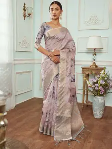 Soch Floral Woven Design Zari Pure Silk Chanderi Saree