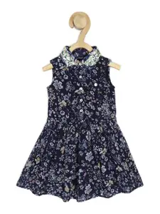 Allen Solly Junior Girls Floral Printed Sequined Fit & Flare Dress