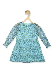 Peter England Girls Floral Printed A-Line Dress