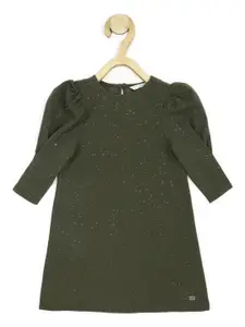 Peter England Girls Self Design Sparkly A-Line Mini Dress