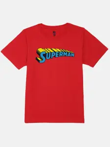 YK Justice League Boys Superman Printed Pure Cotton T-shirt