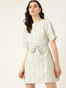 Kook N Keech Pure Cotton Striped A-Line Mini Dress