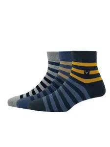 Allen Solly Men Pack Of 3 Striped Ankle-Length Socks