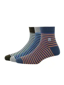 Allen Solly Men Pack Of 3 Striped Ankle-Length Socks
