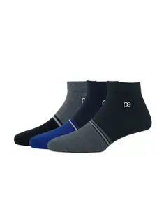 Peter England Men Pack Of 3 Colourblocked Ankle-Length Socks