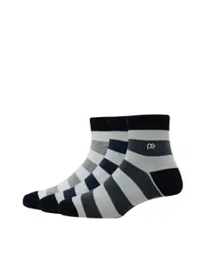Peter England Men Pack Of 3 Striped Cotton Ankle Length Socks
