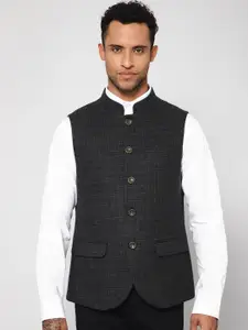 Cantabil Men Woven Design Mandarin Collar Nehru Jacket