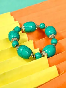 Bamboo Tree Jewels Women Artificial Beaded Elasticated Stretchable Slip-On Bracelet