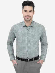 Greenfibre Men Grey Slim Fit Floral Opaque Printed Casual Shirt
