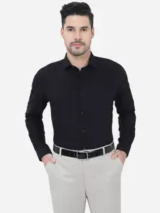 Greenfibre Self Design Spread Collar Cotton Slim Fit Formal Shirt