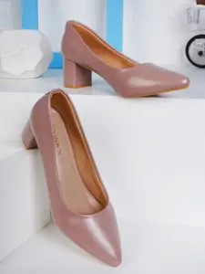 ICONICS Pointed Toe Closed Back Block Pumps