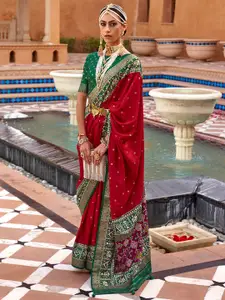 Anouk Ethnic Motifs Woven Design Zari Patola Saree