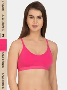 Tweens Pack Of 2 Non-Padded Full Coverage All Day Comfort Seamless Sports Bra
