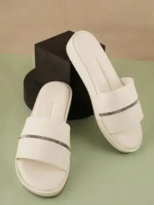 SAPATOS Women Slip-On Synthetic Open Toe Flats