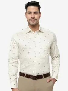 METAL Floral Printed Cotton Slim Fit Formal Shirt