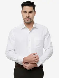 METAL Slim Fit Textured Self Design Cotton Formal Shirt