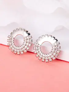 GIVA Rhodium-Plated Contemporary Studs Earrings
