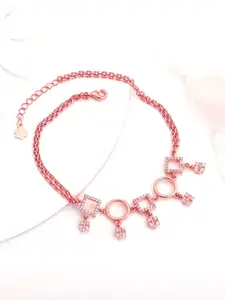 GIVA 925 Sterling Silver Rose Gold-Plated Anklet