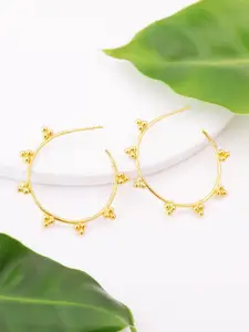 GIVA GIVA 92.5 Sterling Silver Gold-Plated Contemporary Hoop Earrings