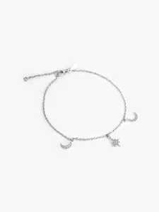 Mikoto by FableStreet Rhodium-Plated Cubic Zirconia Charm Bracelet