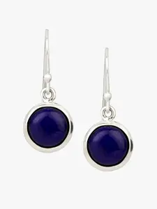 March by FableStreet Rhodium-Plated Stone-Studded Contemporary Drop Earrings