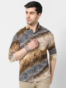 VASTRADO Animal Printed Cotton Casual Shirt