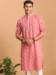 SHVAAS by VASTRAMAY SHVAAS by VASTRAMAY Geometric Printed Mandarin Collar Pure Cotton Kurta