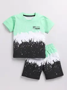 Toonyport Boys Colourblocked Cotton T-shirt with Shorts