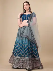 Vaidehi Fashion Embellished Ready to Wear Lehenga & Unstitched Blouse With Dupatta