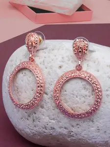 DressBerry Rose Gold-Plated Circular Drop Earrings