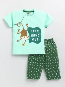 Toonyport Boys Printed Pure Cotton T-shirt with Shorts