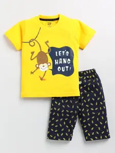 Toonyport Boys Printed Pure Cotton T-shirt with Shorts