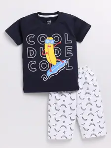 Toonyport Boys Printed Pure Cotton T-shirt with Shorts