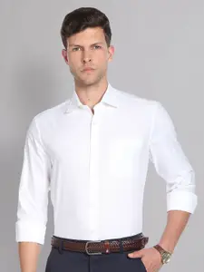 AD By Arvind Textured Self Design Pure Cotton Formal Shirt