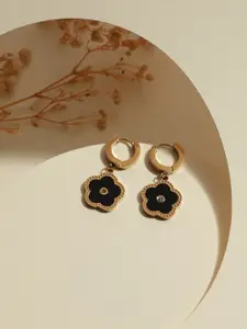 Jazz and Sizzle Gold-Plated Floral Half Hoop Earrings