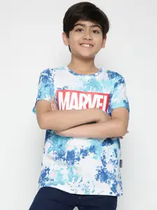 Lil Tomatoes Boys Marvel Typography Printed T-shirt