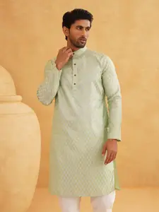 SOJANYA Ethnic Motifs Pastel Silk Cotton Kurta