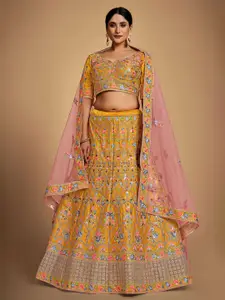 Fusionic Embellished Semi-Stitched Lehenga & Unstitched Blouse With Dupatta