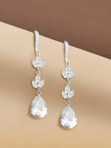 Peora Silver-Plated Contemporary Drop Earrings