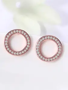 Peora Rose Gold Plated Circular Studs Earrings