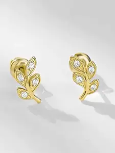 Peora Gold-Plated Contemporary Studs Earrings