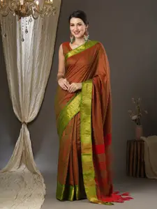 Saree mall Ethnic Motif Woven Design Zari Taant Sarees