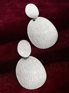 Bohey by KARATCART Silver-Plated Geometric Drop Earrings