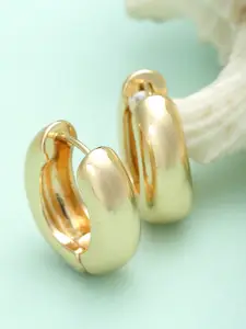Bohey by KARATCART Gold-Plated Contemporary Hoop Earrings