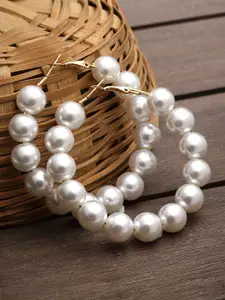 Bohey by KARATCART Gold-Plated Contemporary Hoop Earrings