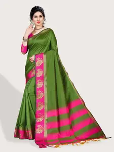 Vaidehi Fashion Woven Design Bordered Silk Blend Jacquard Kanjivaram Saree